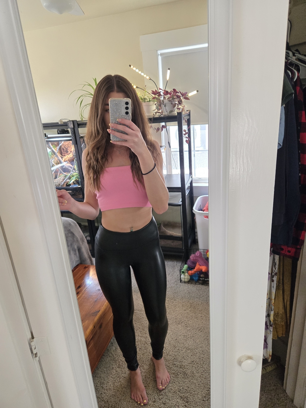 Hollister Black High-Waist Faux Leather Leggings - Picture 1 of 6